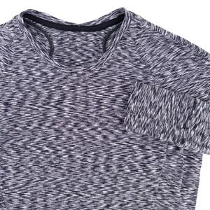 Lululemon Runderful Long Sleeve Shirt‎ Space Dye Black White Rulu Womens Size 8